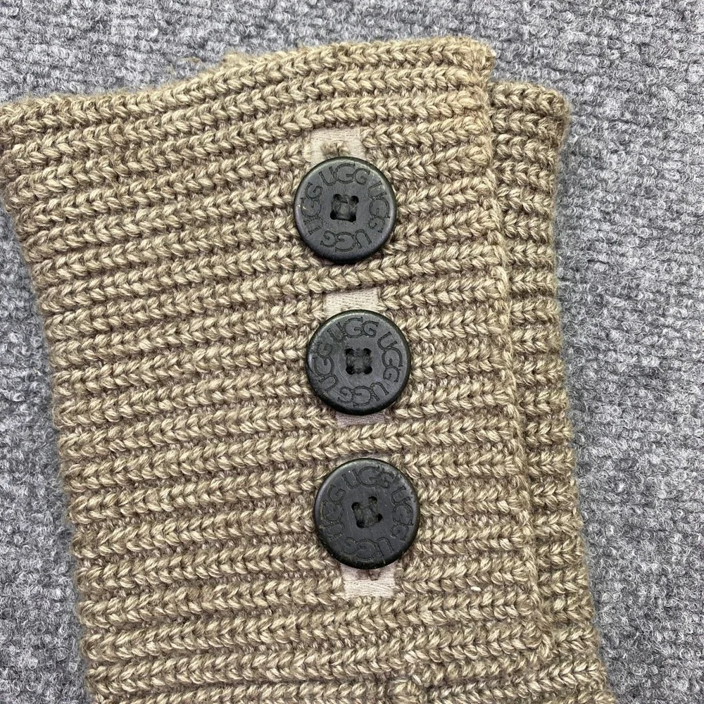 UGG Australia Classic Cardy Knit Tall Boots Tan Taupe 3 Button 5819 Womens Sz 7